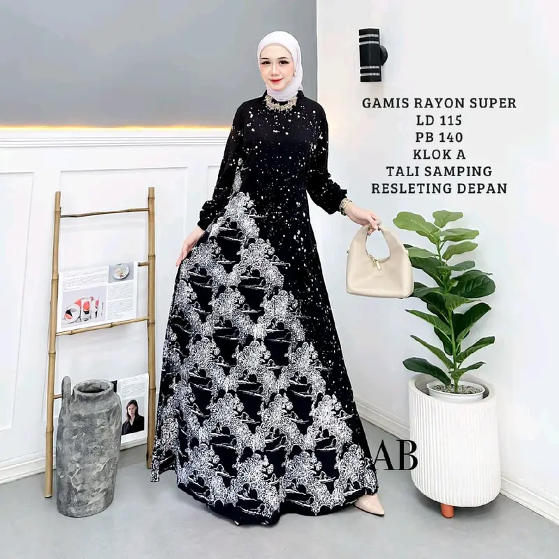 Gamis Rayon Cap Malaman Dress Muslim 5
