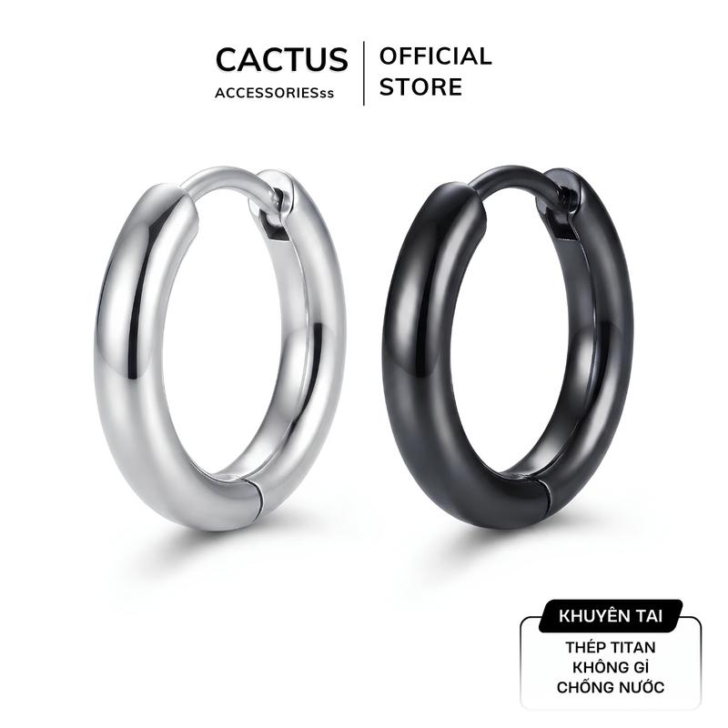 Khuyên tai Basic dạng tròn xỏ lỗ thép Titan không gỉ Cactus Acc, phụ kiện bông…