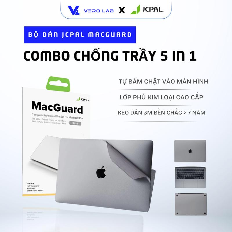 Bộ Full JCPAL MACGUARD 5 IN 1 Macbook Air 13 2018 - Đa Dạng Màu Sắc