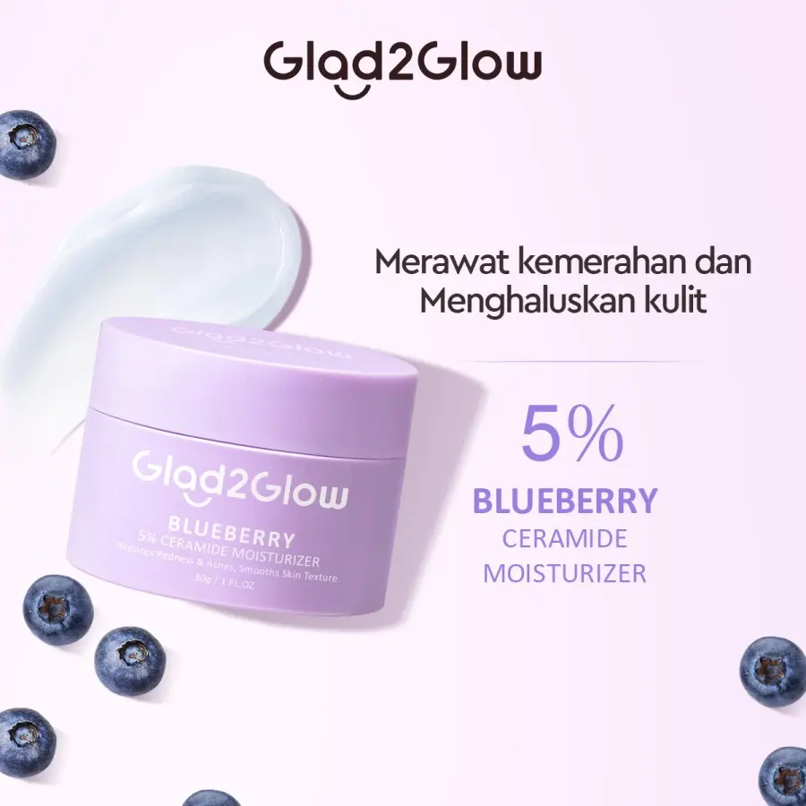GLAD2GLOW Blueberry 5% Ceramide Skin Barrier Repair Moisturizer 30g