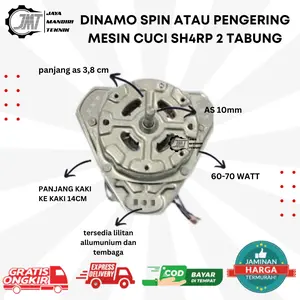 JMT Sparepart - Dinamo Pengering untuk Mesin Cuci Merk Sh4rp 2 Tabung | Motor Pengering Mesin Cuci