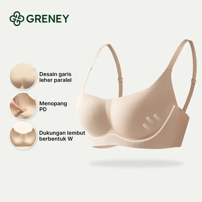 GRENEY-Gbras-(2pcs)Bra Cup Petak Push Up Bra Wanita Bh Comfortable Breathable Sport Tanpa Kawat Busa-89740/89990 1