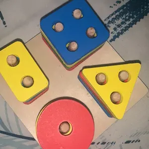 MAINAN EDUKASI ANAK BASIC SHAPE KAYU BALOK GEOMETRI TOYS BENTUK WARNA