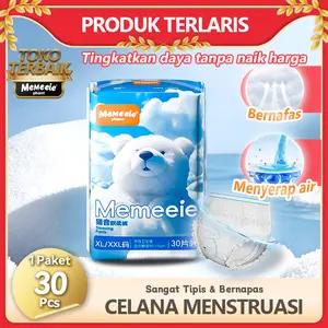 Memeeie Toko Utama Resmi 1 Paket Link[Link ini tersedia dengan SKU 30 dan SKU 15 pilihan]Celana tidur tahan bocor 360 ° Kantor anti bocor ganda Penggunaan malam 8 jam Membran mikroporos bernafas Celana higienis permukaan 100% kapas tanpa osmosis terbalik