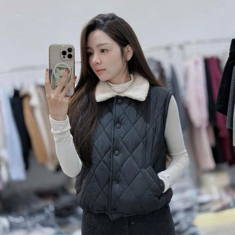 Áo Gile Phao Nữ Cổ Lông Trần Bông Cao Cấp Áo Khoác Gile Phao Mùa Đông 2025 Chất Liệu Mềm Mại Thích Hợp Cho Ngày Lạnh Và Hoạt Động Ngoài Trời