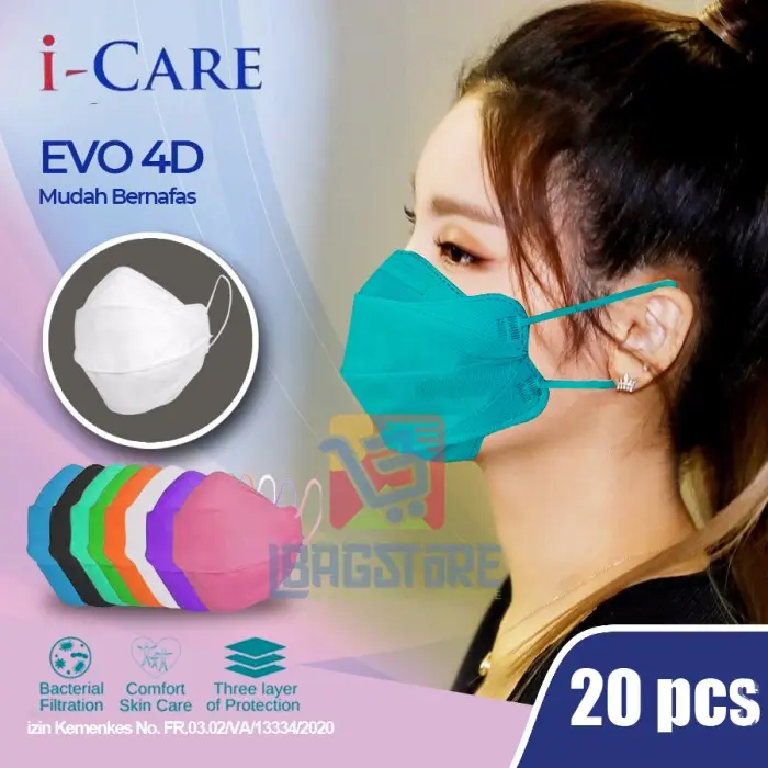 Masker 4D Kf94 EVO PLUSmed 3PLY - Warna Cerah, Desain Convex yang Nyaman, Perlindungan Efektif, Paket Isi 20, Teknologi Canggih, Kualitas Premium, Sertifikasi Kemenkes - Lindungi Diri dengan Gaya! 7