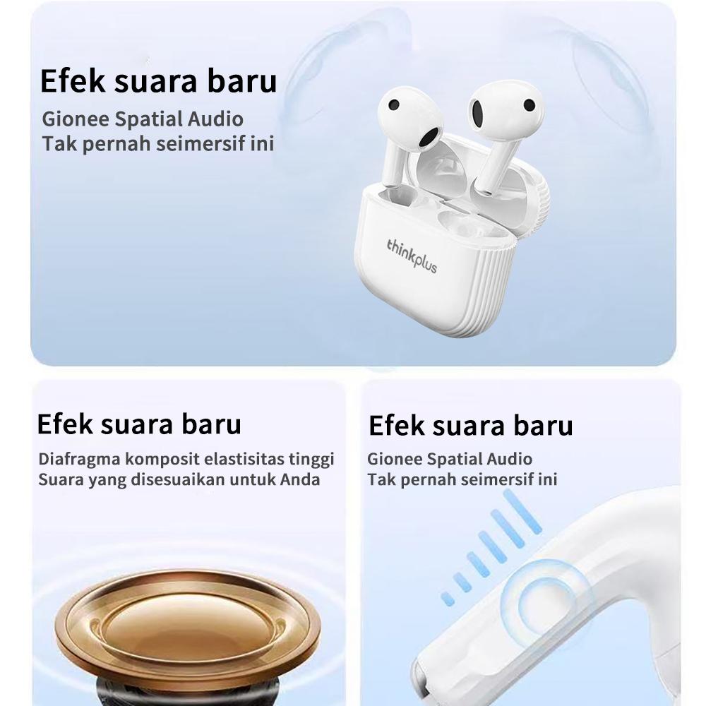 Lenovo thinkplus TWS Headphone Nirkabel Earphone Bluetooth 5.0 Tahan Air Headset dengan Mikrofon untuk Xiaomi XXW02 iPhone Earbud