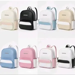 Aqeela Zevanya Alisha Tas Ransel Sekolah Wanita Kulit Sintetis Warna Doff Model Korean Style Anti Air Multifungsi