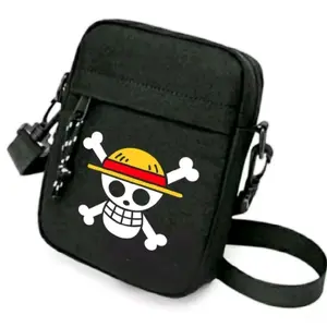 Tas Selempang Hitam Distro Keren Bahan 100% Kanvas Cordura / Tas Selempang Mini Keren Motif Distro / Sling Bag