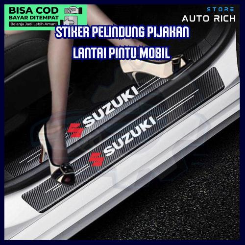 [ BISA COD ] Full set (4 Pcs) Car Carbon Fiber Treshold strip Protector ...