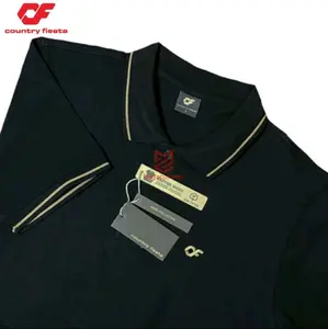 KAOS POLO 100%ORIGINAL COUNTRY FIESTA/POLO ORIGINAL Pria Distro Baju Katun Hitam bordir Dewasa Wanita style