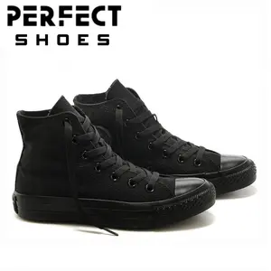 PERFECT Sepatu Sneaker Basic Boot Full Hitam Premium Cowok Cewek Sepatu Sekolah Anak Dan Dewasa Sepatu Kerja Terbaru Casual Kasual Sneakers Shoes Black Snekers Fashion Rubber