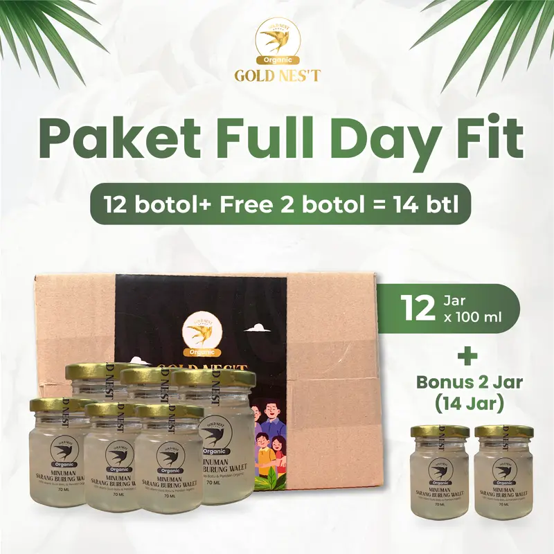 Paket Full Day Fit 12 Jar + Bonus 2 Jar Minuman Birdnest 70ml 0