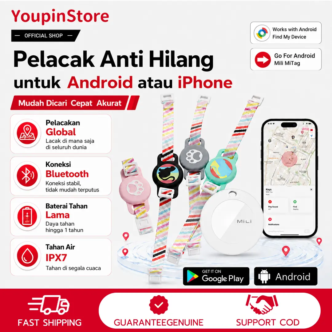 Mili Mitag anti-lost device, global positioning, available for Apple iOS and Android, pet key anti-lost locator, IP65 waterproof and dustproof, compact and portable, long-lasting battery life