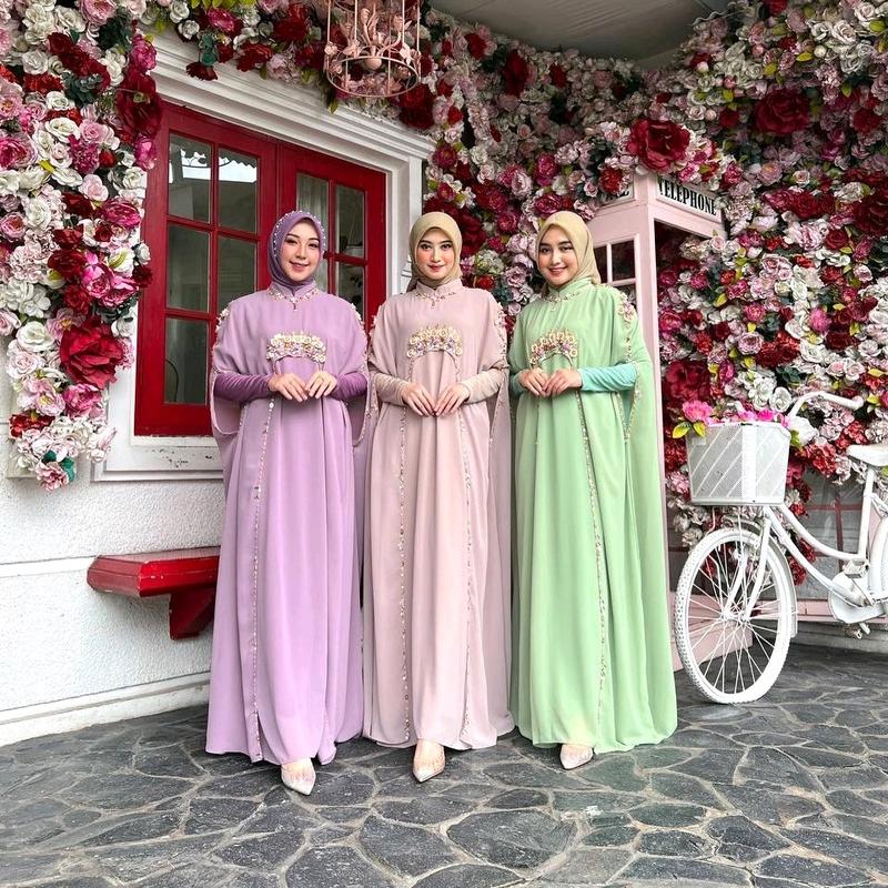 KAFTAN DAHLIA "TANPA DALAMAN" Lebaran Formal Panjang Mewah 8