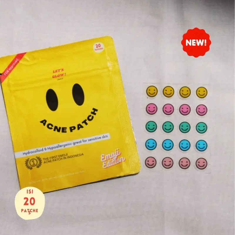 HYDROCOLLOID ACNE PATCH STIKER JERAWAT EMOJI LETS GLOW GROUP OBAT TOTOL JERAWAT OBAT JERAWAT 2