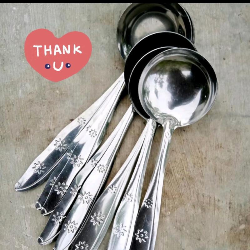 EROS sayur mini stanlis 12 pcs sendok 1 lusin tebal doll Aluminium Steel Stainless Kitchenware makan 1