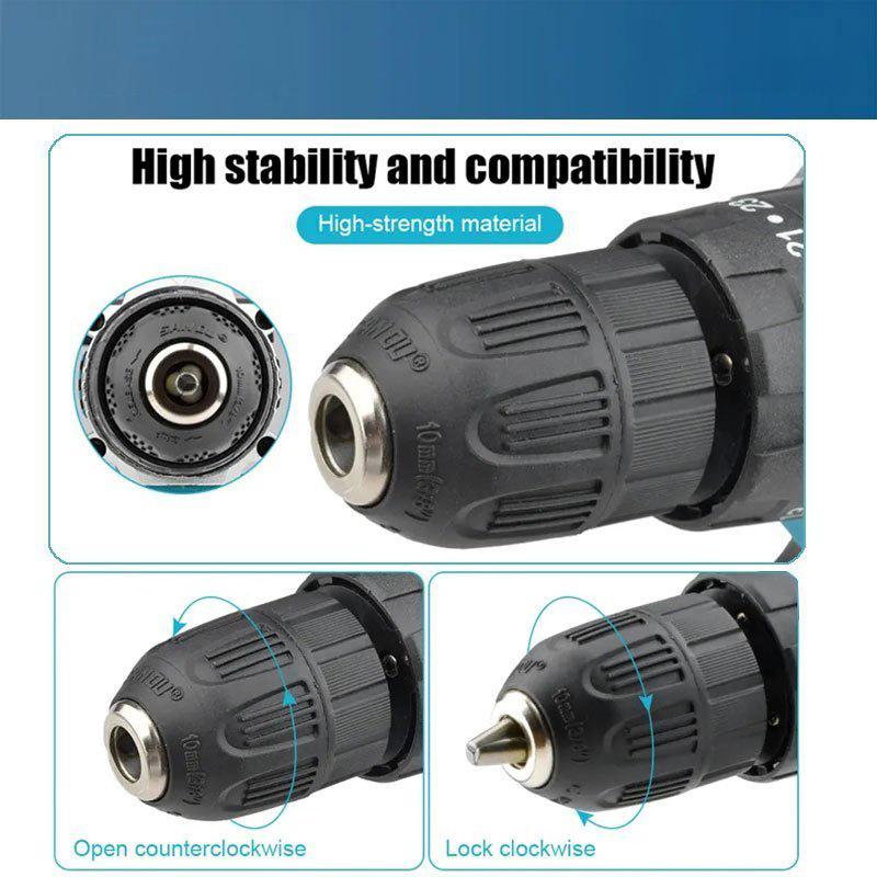 Cordless Impact Drill Screwdriver Full Set 2 Battery Hammer Drill 3 Mode 4080v 2 Speed With LED Light Work Cordless Impact Drill Screwdriver Full Set 2 Battery Hammer Drill 3 Mode 4080v 2 Speed With LED Light Work