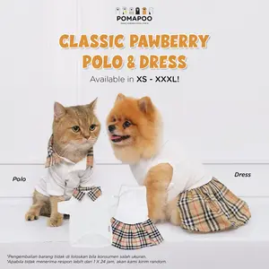 POMAPOO - Baju Kucing dan Baju Anjing Classic Pawberry Polo & Tank Dress