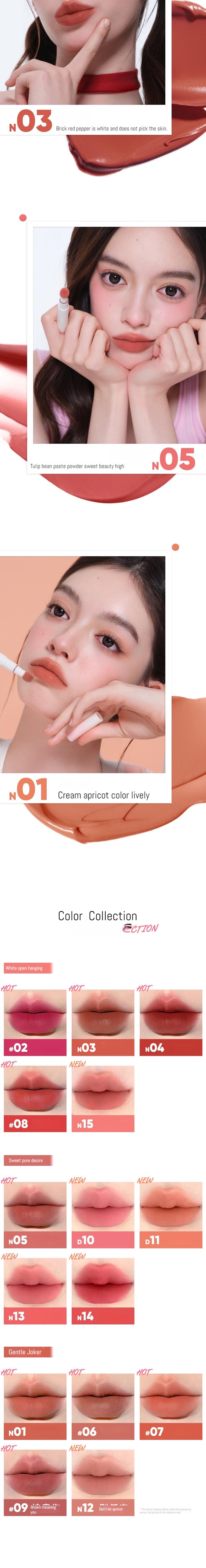 Product Introduction of Judydoll Air Cushion Lip Powder Cream ,Matte Lipstick Lip Stain，Velvet Lip Mud,Waterproof Long Lasting Easy to Wear,New Arrival, Velvet, Long-lasting, Matte, High Pigmentation, Lightweight Air Cushion 3