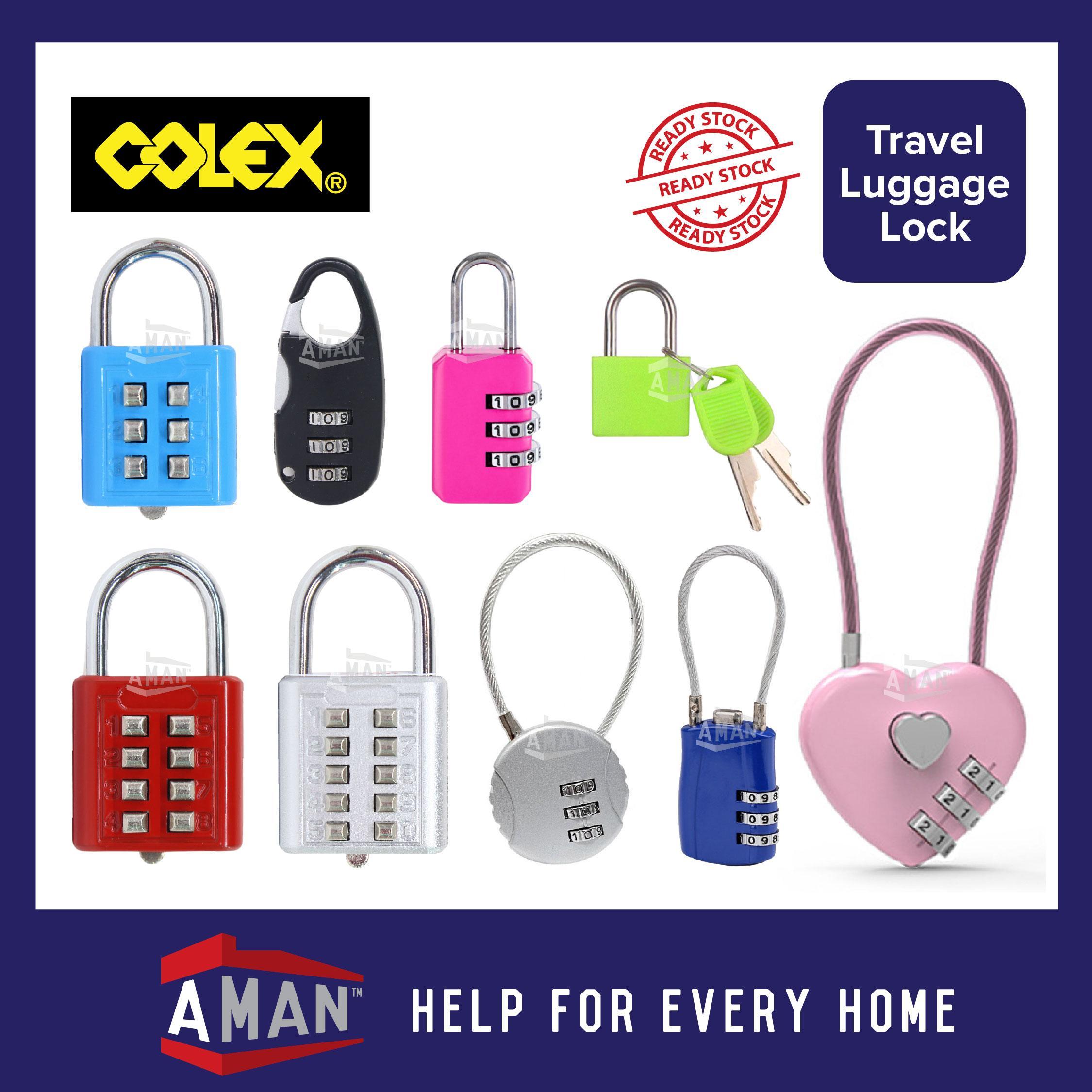 COLEX Luggage Lock Resettable Travel Padlock Password Lock Luggage Bag ...