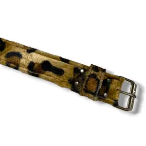 Ikat Pinggang Leopard Coklat Gesper Pria Wanita Belt Sintetis Bludru Ukuran 120cm Termurah