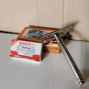 Safety Razor box gagang besi bonus silet / razor jadul / razor klasik