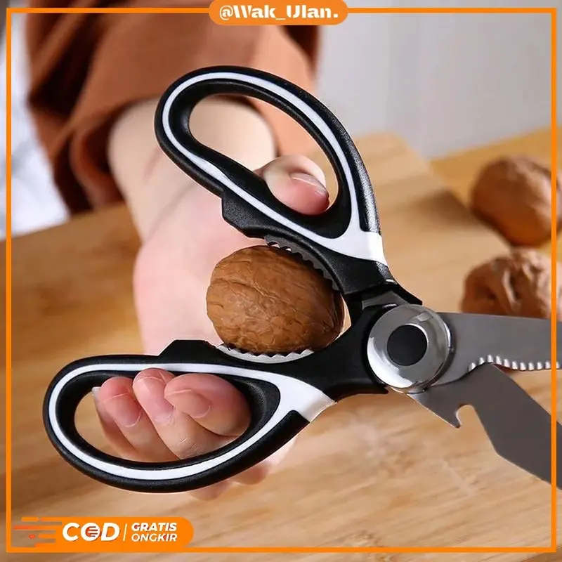 GUNTING DAPUR Serbaguna Multifungsi TAJAM PEMOTONG TULANG SAYUR DAGING IKAN BUAH KITCHEN SCISSORS PEMBUKA BOTOL 3