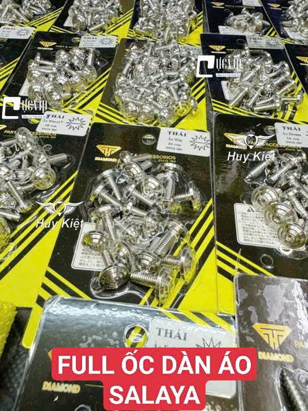 [FULL BỘ] FULL Ốc Dàn Áo SALAYA PHAY THÁI, SAO NHỌN [INOX 304] Gắn Nhiều Dòng Xe AB Vario Ex Win Wave Dr Si Fu... MS9939