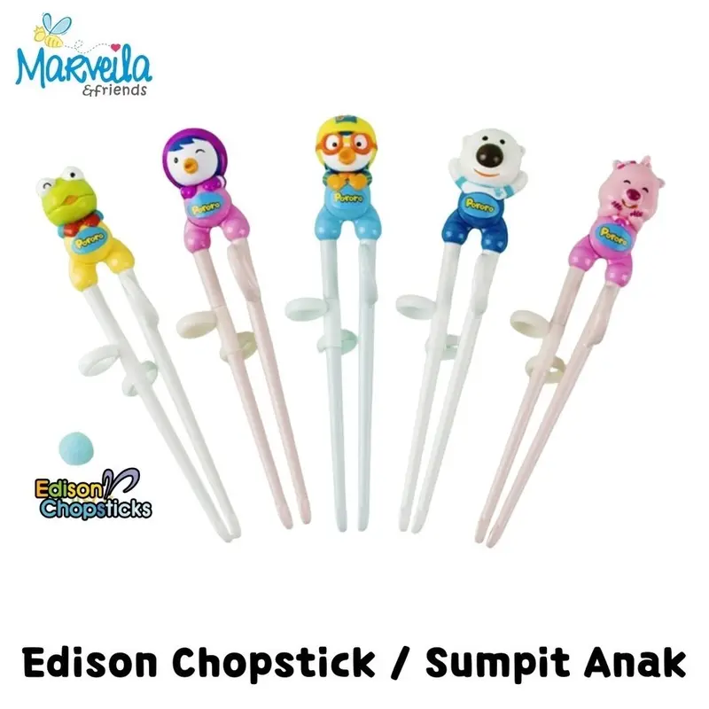 Edison Training Chopstick Pororo / Sumpit Makan Anak BPA FREE Original 2
