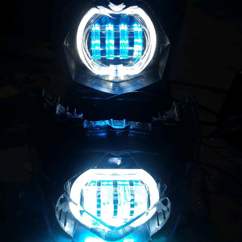 lampu depan set beat karbu kastem daymeker biled 4 lensa 4