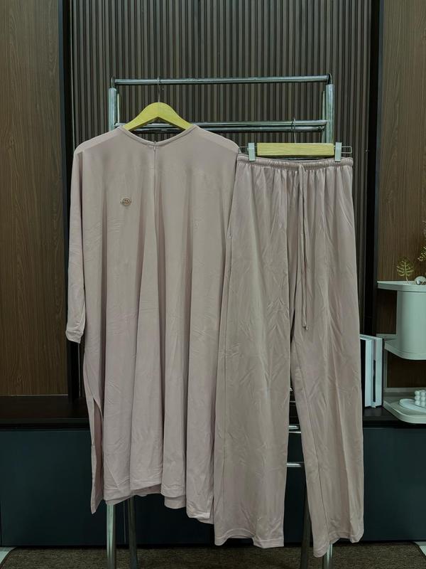 RAABIHA | Mahira Set Celana (tanpa Hijab) | Oneset Jersey Muslim Remaja | Setelan Wanita Basic Santai Dan Kasual 4