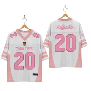JERSEY RUGBY HOCKEY WHITE PINK INFINITY GRATIS NAMA DAN NOMOR PUNGGUNG FULL PRINTING
