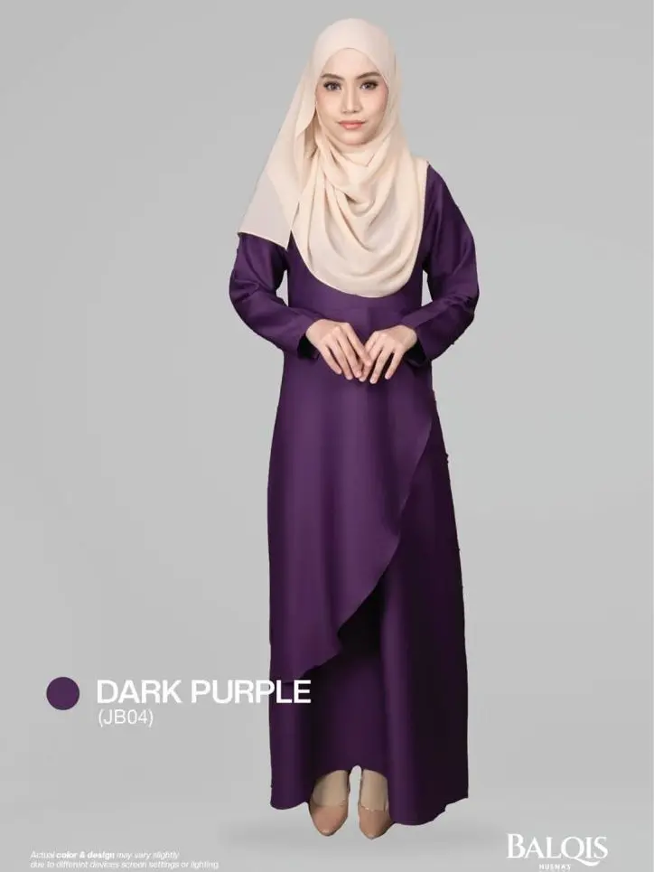 Jubah robes plain Muslimah ironless80% Front Layre with Front Hiddin Zip Premium Como Crepe Ready Stock