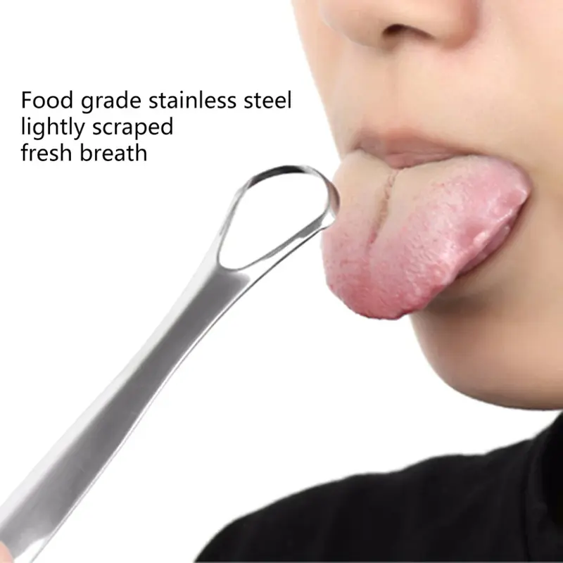 PEMBERSIH LIDAH TONGUE ORAL SCRAPER CLEANER STAINLESS STEEL L013 SILVER 4