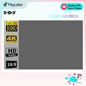 (Hanya Layar) XGODY Layar Proyektor Portabel 100 Inch 16:9 – Gray Anti-Glare