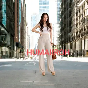 Celana Panjang  Kulot Polos Wanita Karet Full knit  Rib