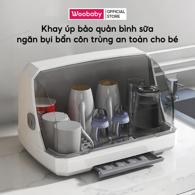Khay Úp Bình Sữa Cho Bé Có Nắp Chống Bụi Bẩn Côn Trùng Kệ Úp Cốc Ly Chén Bát Ăn Dặm Ngăn Ẩm Mốc