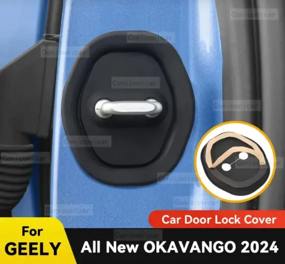 Penutup Selak Kunci Pintu Kereta, Senyap dan Anti Karat, Diperbuat daripada Silikon, Aksesori Selak, Bahagian Pengubahsuaian Dalaman, Sesuai untuk Pelbagai Tujuan Umum
