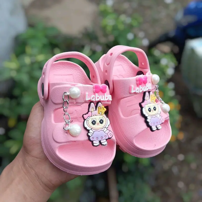 Sandal Bayi Anak Perempuan 1-3 Tahun Motif Ranta Ban2 Labubu Tali Belakang Ringan Nyaman Di Kaki Anak 3