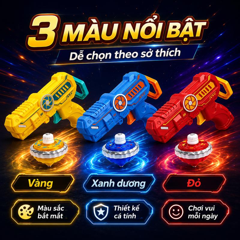 Đồ Chơi Bộ Phóng Con Quay Chiến Đấu Có Đèn Vui Nhộn Dành Cho Các Bé