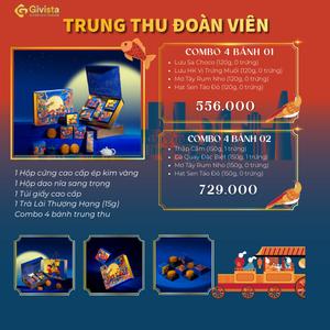 Givista - Hộp Quà Trung Thu Đoàn Viên Đặc Sắc Gắn Kết 4 Bánh Sang Trọng Hiện Đại Ý Nghĩa Sâu Sắc Cho Dịp Đặc Biệt