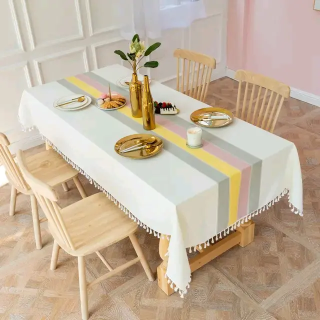 off price 50% Tablecloth waterproof oil proof Alas meja kalis air minyak Decoration Square flowers 3D Hiasan