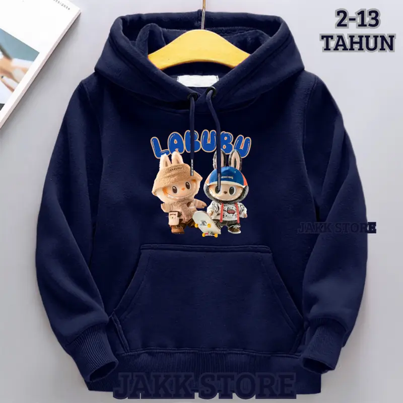 Sweater Hoodie Labubu Anak Laki Laki Perempuan Terbaru Usia 2 3 4 5 6 7 8 9 10 11 12 13 Tahun Jaket Labubu Anak 5