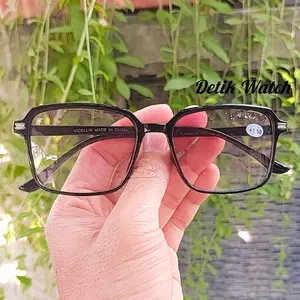 Kacamata Baca Double Baca Dan Jalan Lensa Gradasi Kacamata Baca Cewek Cowok +1.00 sd +3.00 TL450D-R Free Box Dan Lap Frame Hitam