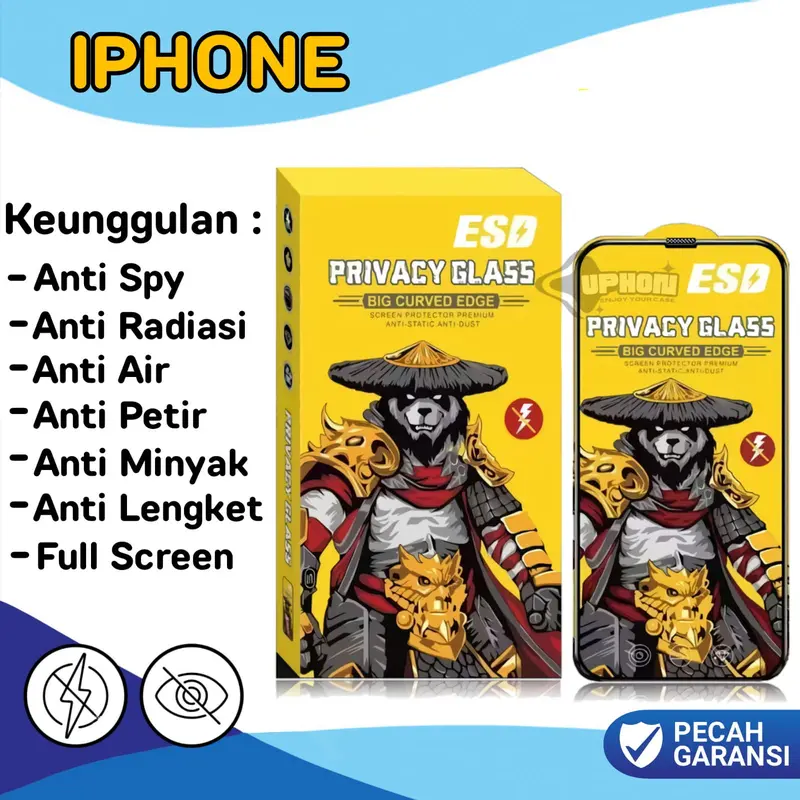 Anti Spy Glossy - IPHONE Tempered Glass - Anti Gores kaca IPHONE ALL TYPE 0