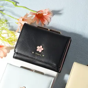 Dompet Lipat Sakura Plated Korea Style Kulit PU Premium