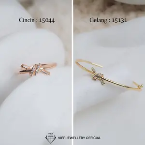 Yori Edition Bangle 15131 & Ring 15022 Gelang dan Cincin Wanita Bronze Gelang Size 48