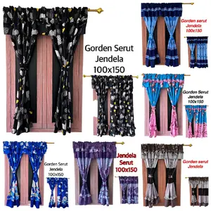6PCS DAN 4PCS HORDEN JENDELA MINIMALIS PONI RUMBAI UKURAN 100CM X 150CM Curtain Gorden Katun