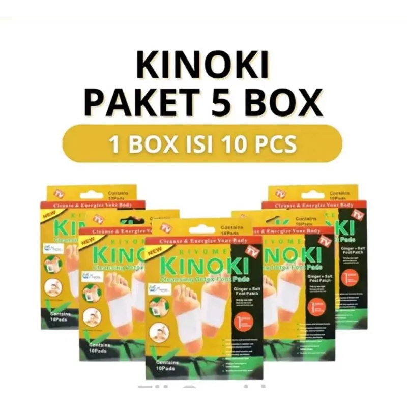 5 BOX = 50 KOYO (25 Pasang) KINOKI GOLD ORIGINAL HERBAL REMPAH DETOX